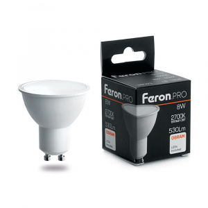 Feron Лампа LED MR16  8W 230V GU10 2700K OSRAM LB-1608 (38092)
