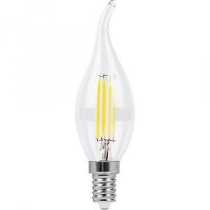 Feron Лампа LED C35T Filament 11W 230V E14 4000K LB-714 свеча на ветру прозрачная