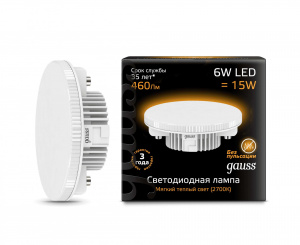 GAUSS 108008106 лампа LED GX53 6W 2700K AC220-240