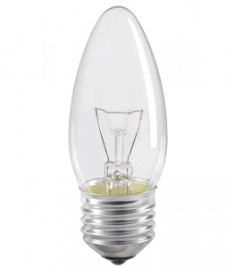 ИЭК Лампа накаливания C35 свеча прозр. 60Вт E27
