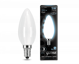 GAUSS 103201205 лампа LED Filament Candle 5W E14 4100К OPAL