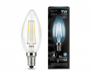 GAUSS 103801209 лампа LED Filament Candle 9W E14 4100К