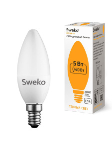 Sweko Лампа 42LED-C35-5W-230-3000K-E14 (38458)***
