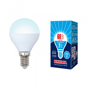 UNIEL (Volpe) Лампа LED-G45- 7W/4000K/E14/FR/NR Norma