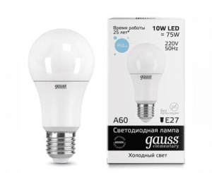 GAUSS 23230 лампа LED Elementary A60 10W E27 6500K