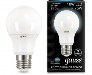 GAUSS 102502210 лампа LED A60 10W Е27 4100K