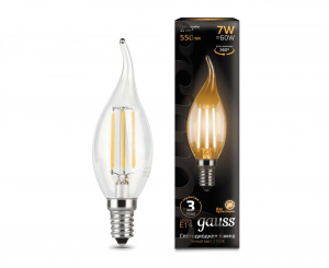 GAUSS 104801107 лампа LED Filament Candle tailed 7W E14 2700К