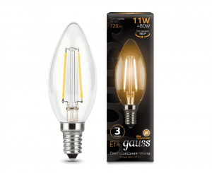 GAUSS 103801111 Лампа LED Filament Candle 11W E14 720lm 2700K
