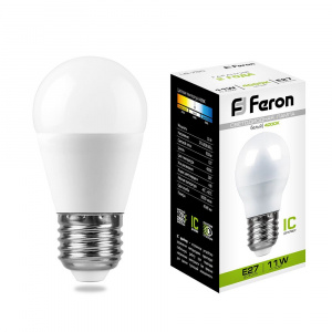 Feron Лампа LED G45 11W 230V E27 4000K LB-750