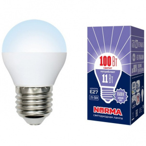 UNIEL (Volpe) Лампа LED-G45-11W/6500K/E27/FR/NR Norma