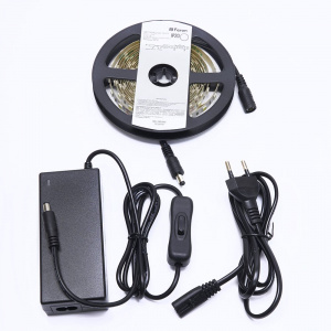 Feron Лента LED IP20 60SMD(5050) 14.4W/m 12V 3m белый LS606(комплект: адаптер+конрол.) (27720)