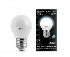 GAUSS 105102207 лампа LED Globe 6,5W E27 4100K