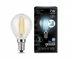 GAUSS 105801207-S лампа LED Filament Globe 7W E14 4100K step dimmable