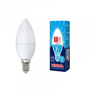 UNIEL (Volpe) Лампа LED-C37- 7W/4000K/E14/FR/NR Norma