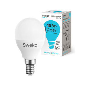 Sweko Лампа 42LED-G45-10W-230-4000K-E14 (38739)