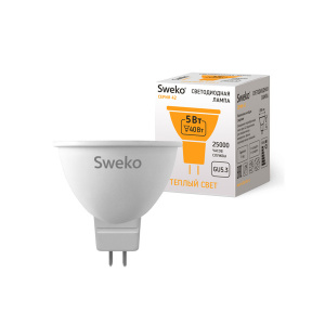 Sweko Лампа 42LED-MR16- 5W-230-3000K-GU5,3 (38398)***