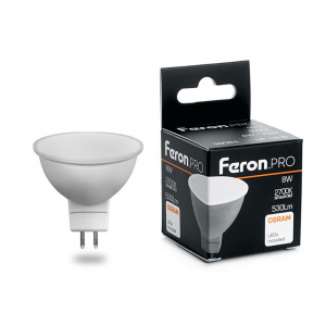 Feron Лампа LED MR16  8W 230V G5.3 2700K OSRAM LB-1608 (38089)