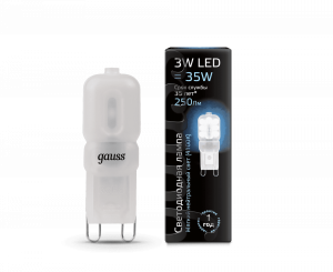 GAUSS 107409203 лампа LED G9 3W 4100K AC220-240V пластик