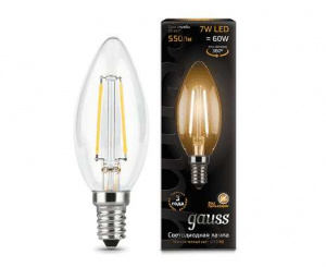 GAUSS 103801107 лампа LED Filament Candle 7W E14 2700К