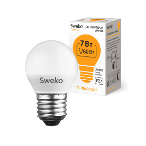 Sweko Лампа 42LED-G45-7W-230-3000K-E27 (38454)