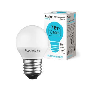 Sweko Лампа 42LED-G45-7W-230-4000K-E27 (38456)