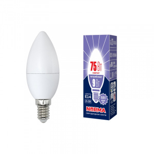 UNIEL (Volpe) Лампа LED-C37- 9W/6500K/E14/FR/NR Norma