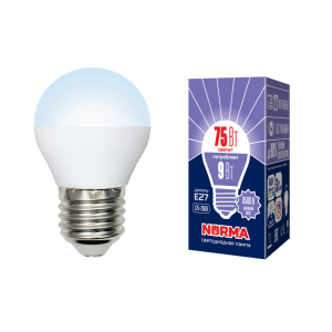 UNIEL (Volpe) Лампа LED-G45- 9W/6500K/E27/FR/NR Norma