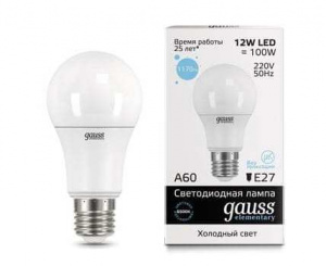 GAUSS 23232 лампа LED Elementary A60 12W Е27 6500K