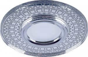 Feron Свет-к CD981 MR16 с LED подсветкой 4000К G5.3 прозрачный/серебро (32437)