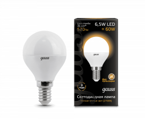 GAUSS 105101107 лампа LED Globe 6,5W E14 2700K