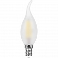 Feron Лампа LED C35T Filament  9W 230V E14 4000K LB-74 свеча на ветру матовая