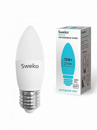 Sweko Лампа 42LED-C35-10W-230-4000K-E27 (38757)